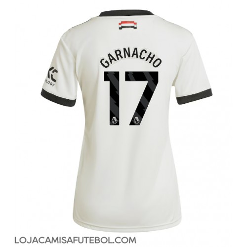 Camisa de Futebol Manchester United Alejandro Garnacho #17 Equipamento Alternativo Mulheres 2024-25 Manga Curta